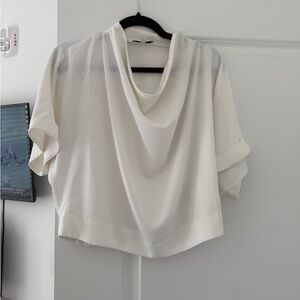 Express White Draped Blouse